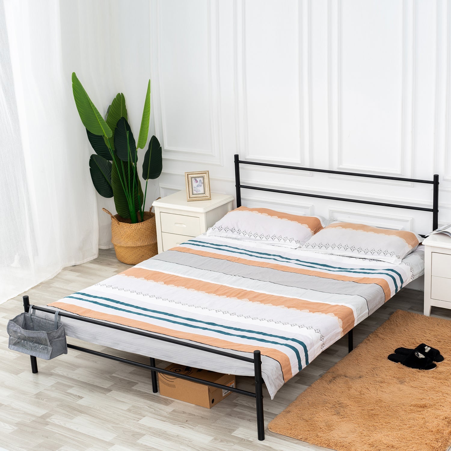 Primo Queen Fabric Black V1 Beds