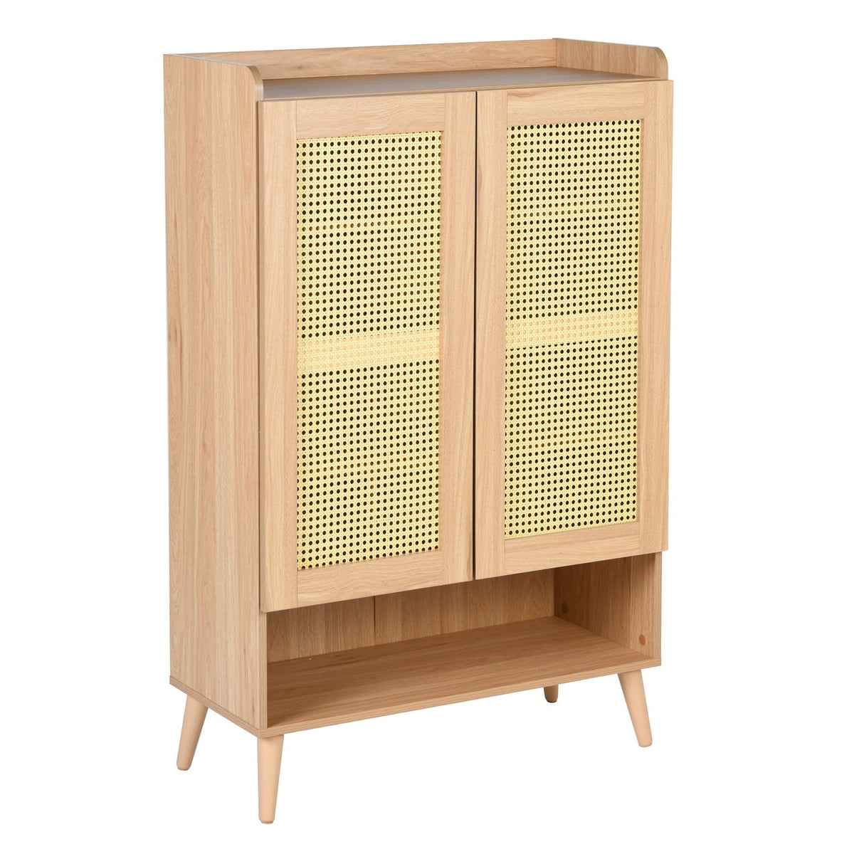 Quelina Faux Rattan Accent Cabinet