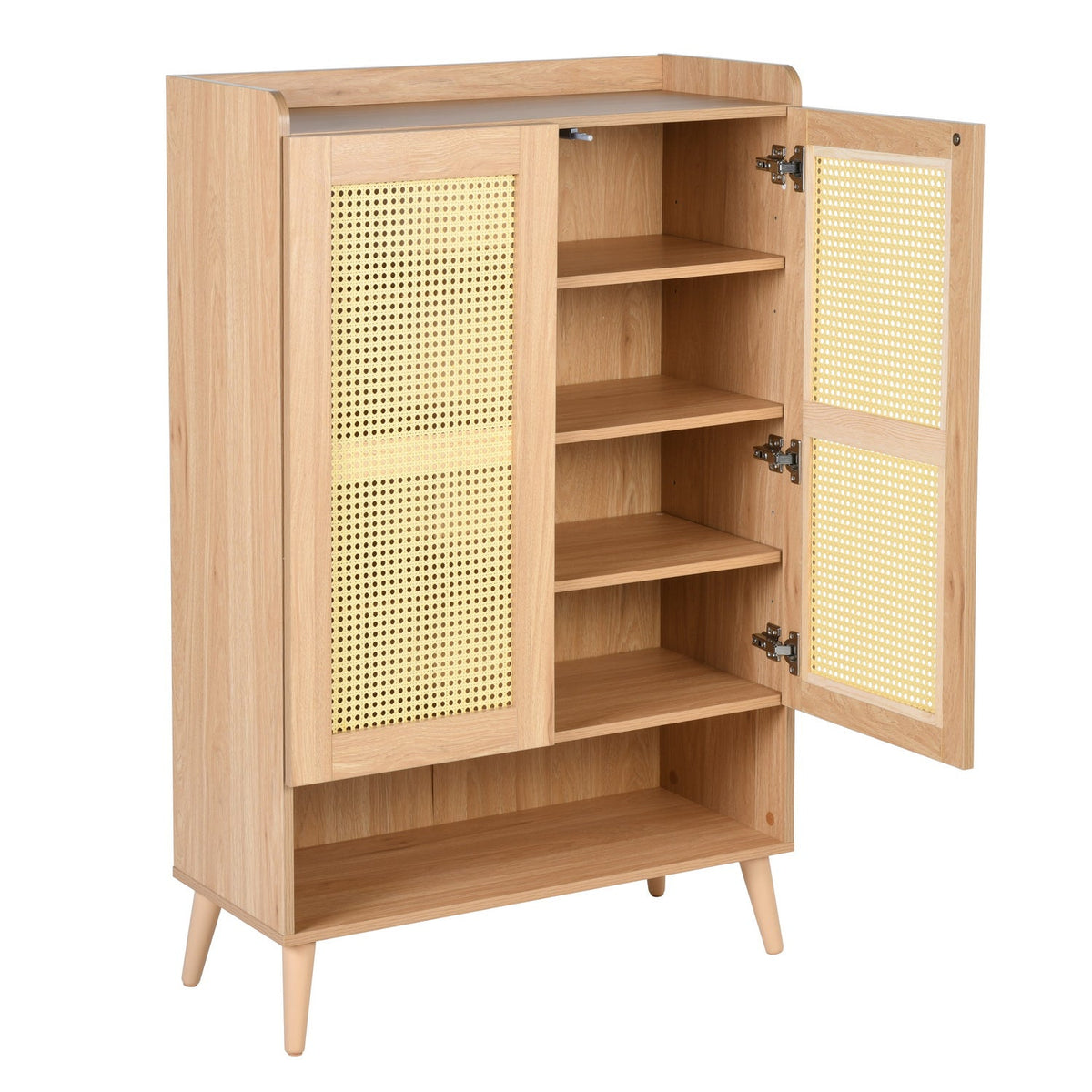 Quelina Faux Rattan Accent Cabinet