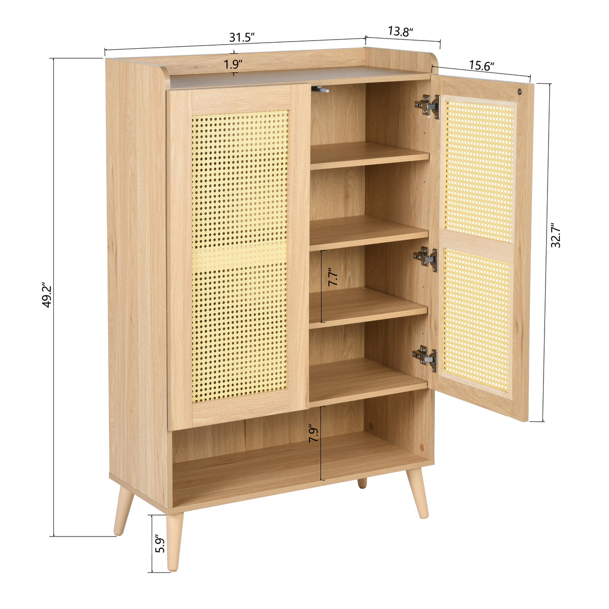 Quelina Faux Rattan Accent Cabinet
