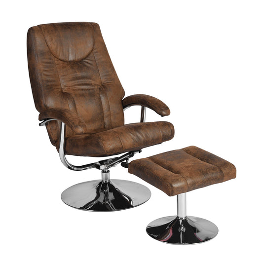 Reddish Recliner With Footrest