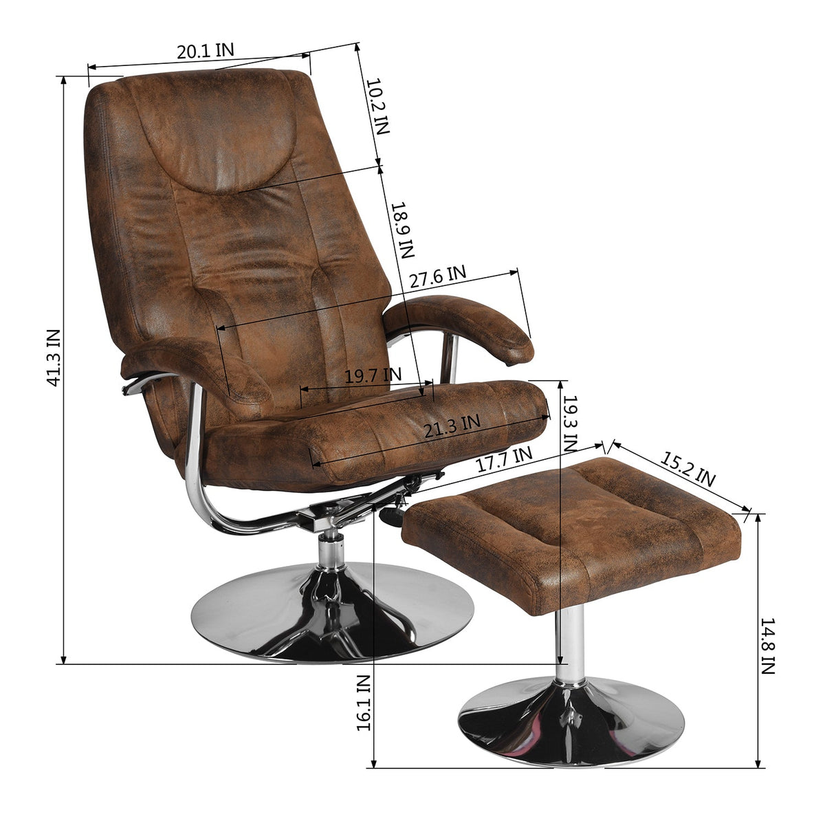 Reddish Recliner With Footrest