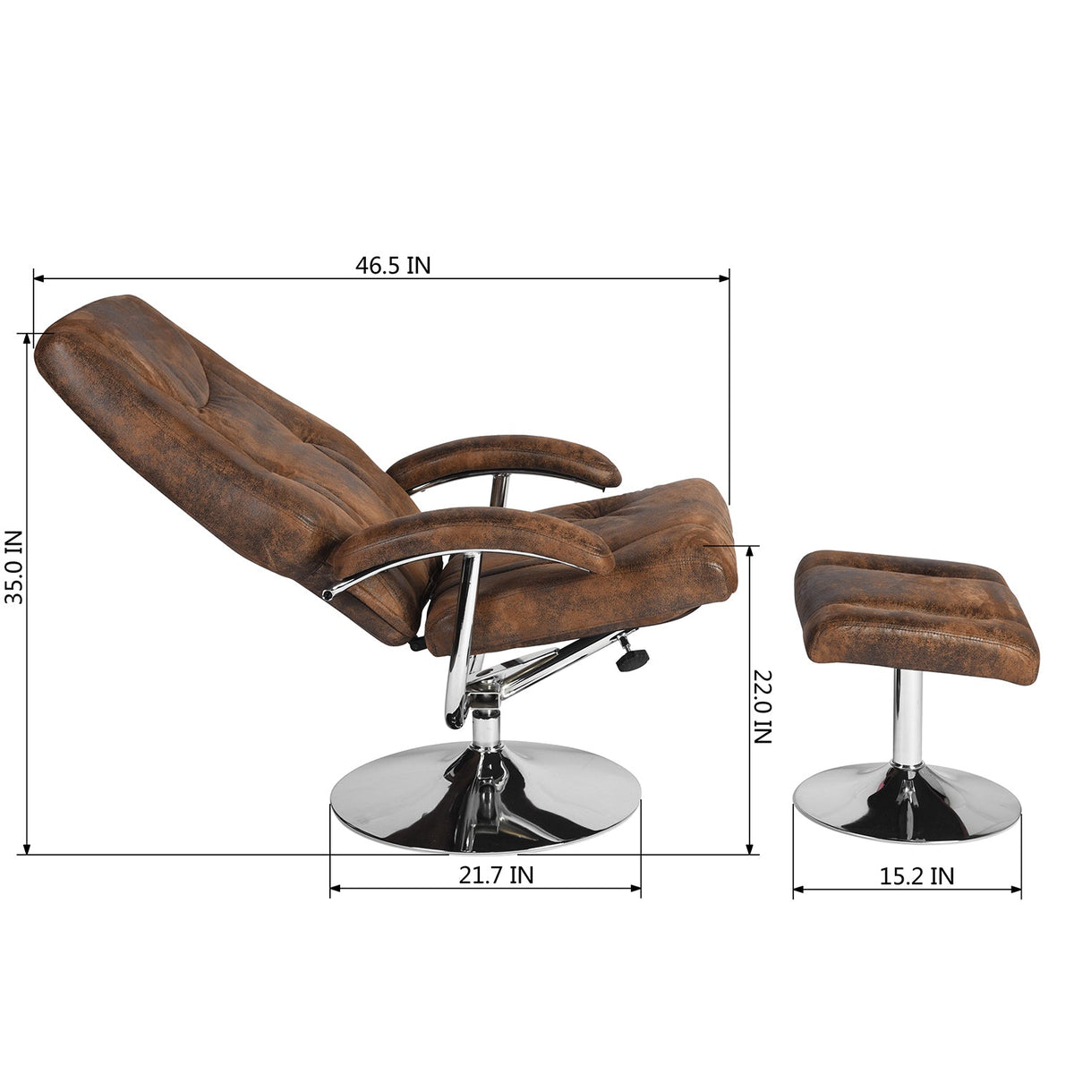 Reddish Recliner With Footrest