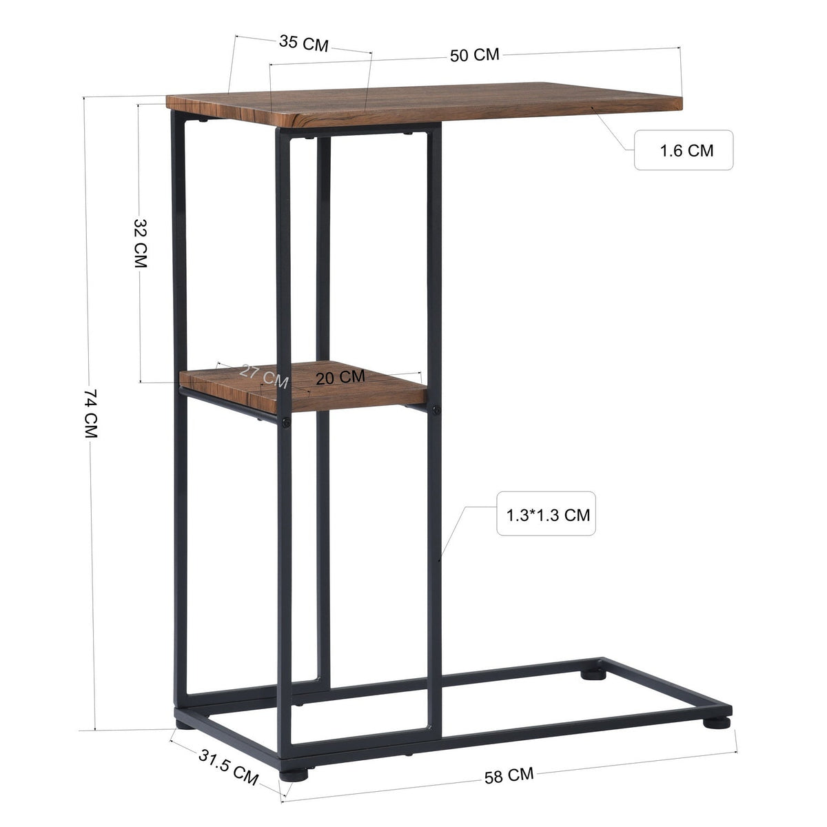 Rozelle 复古棕色笔记本电脑桌
