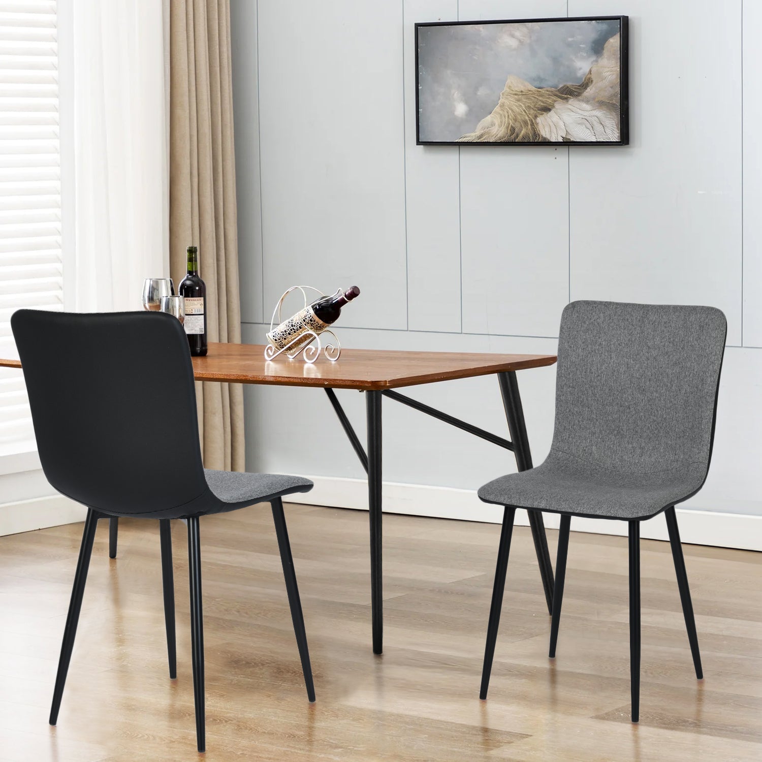 Scargill Grey  Fellce  Pu Dining Chairs