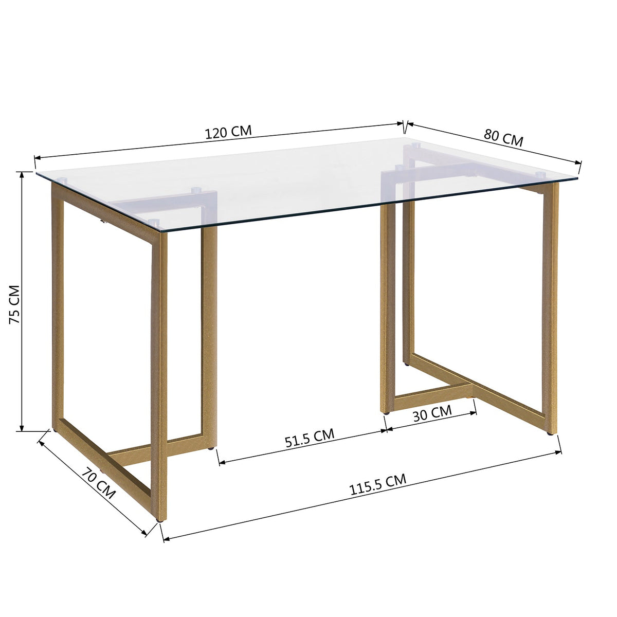 Slip Glass  Dining Table