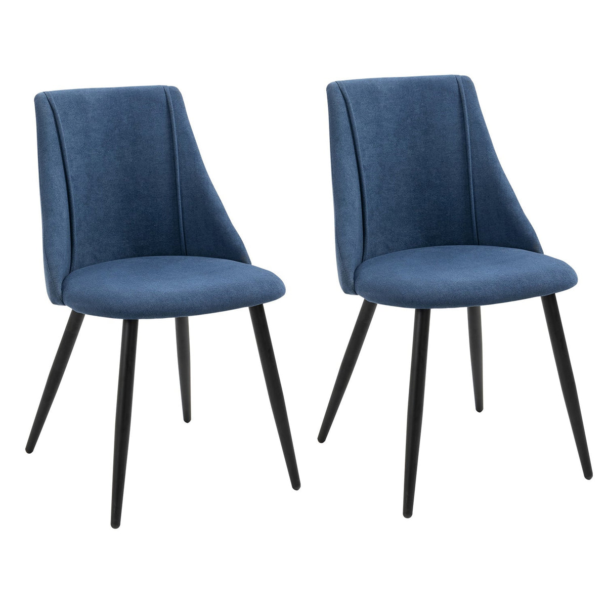 Smeg Dark Blue Black Leg Dining Chairs