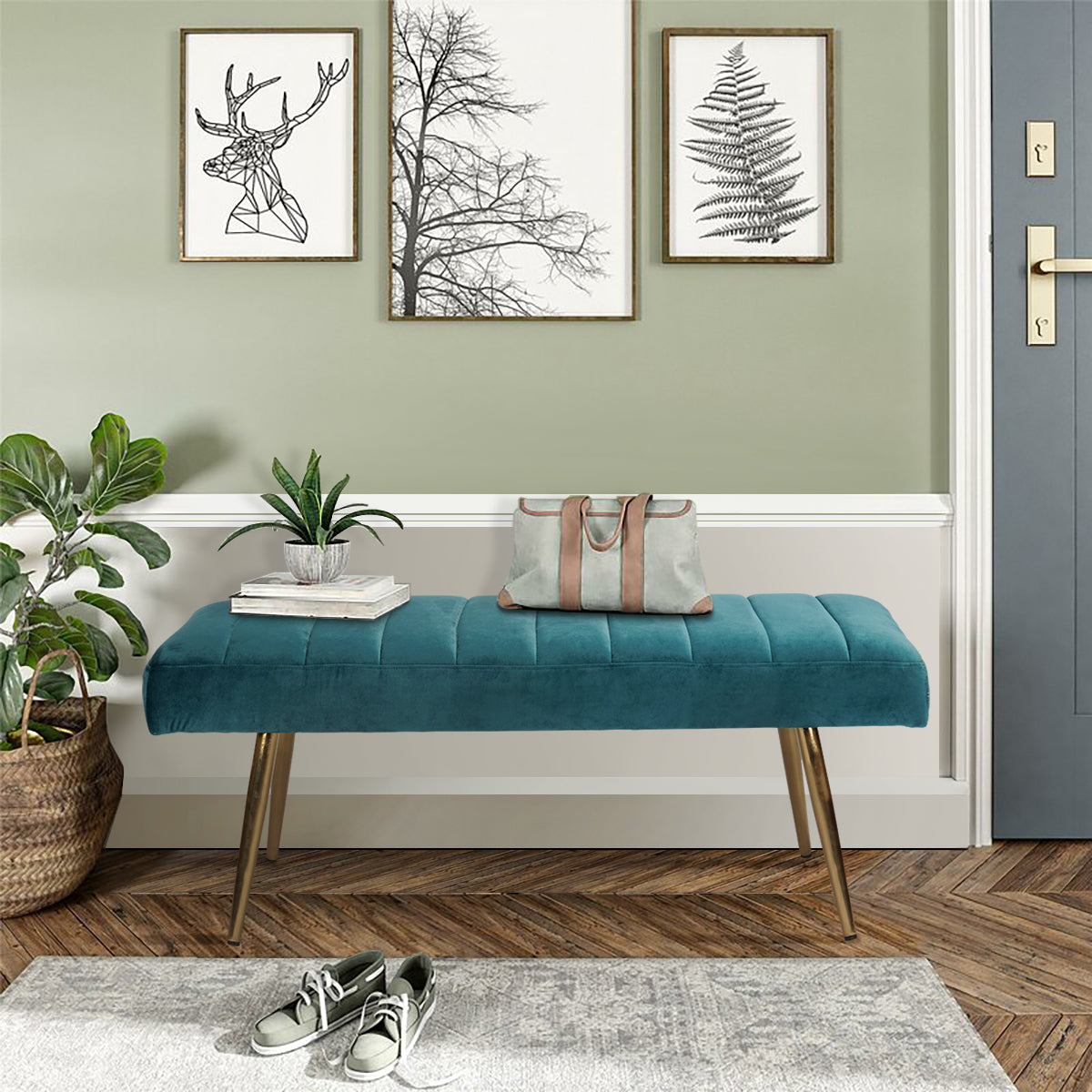 Theis Green Ottomans