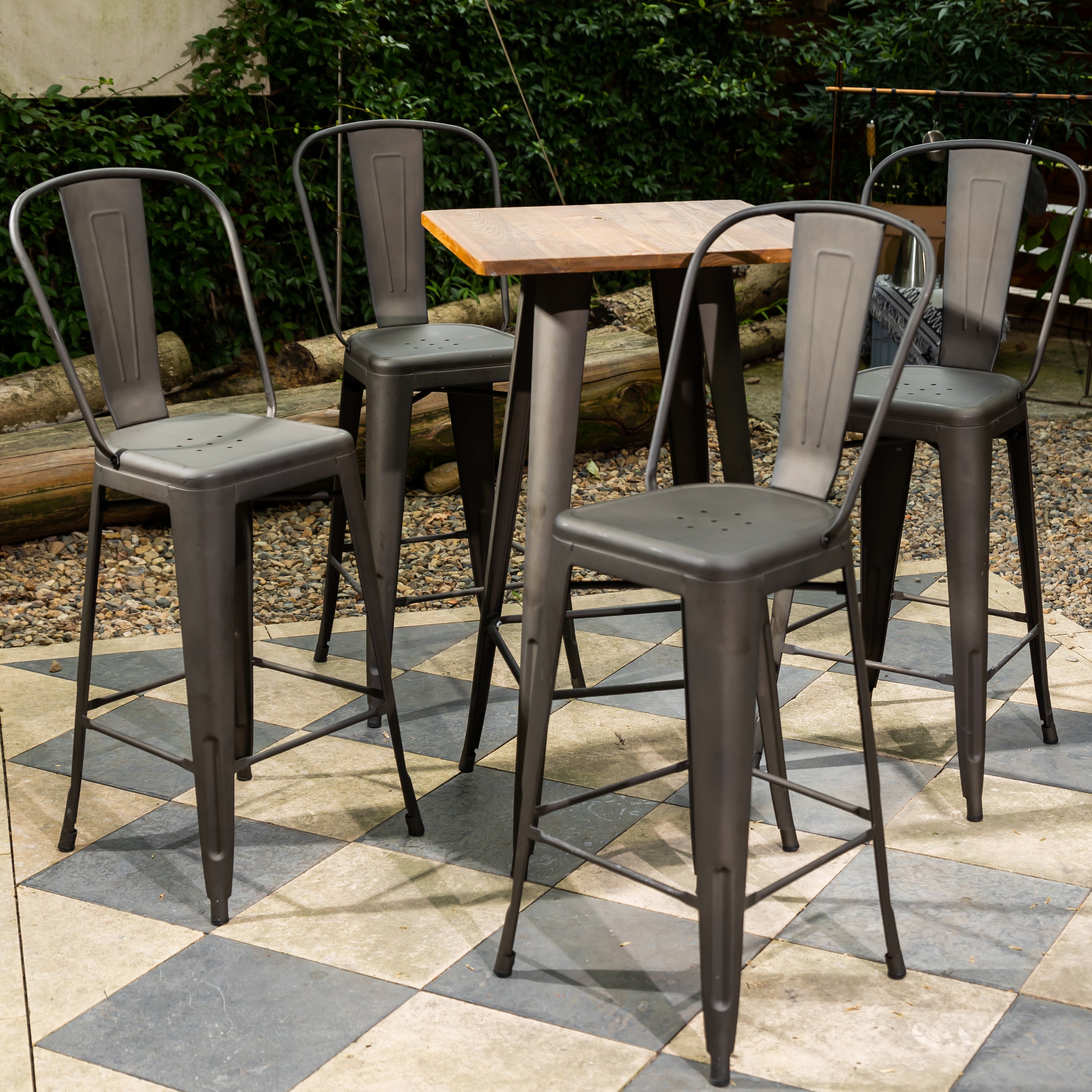 Thocar 29 Gun Metal Bar Stool