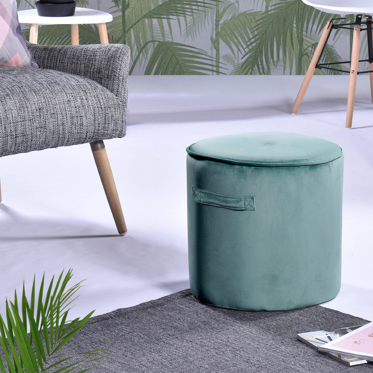 Waihi Handle Aqua  Ottomans