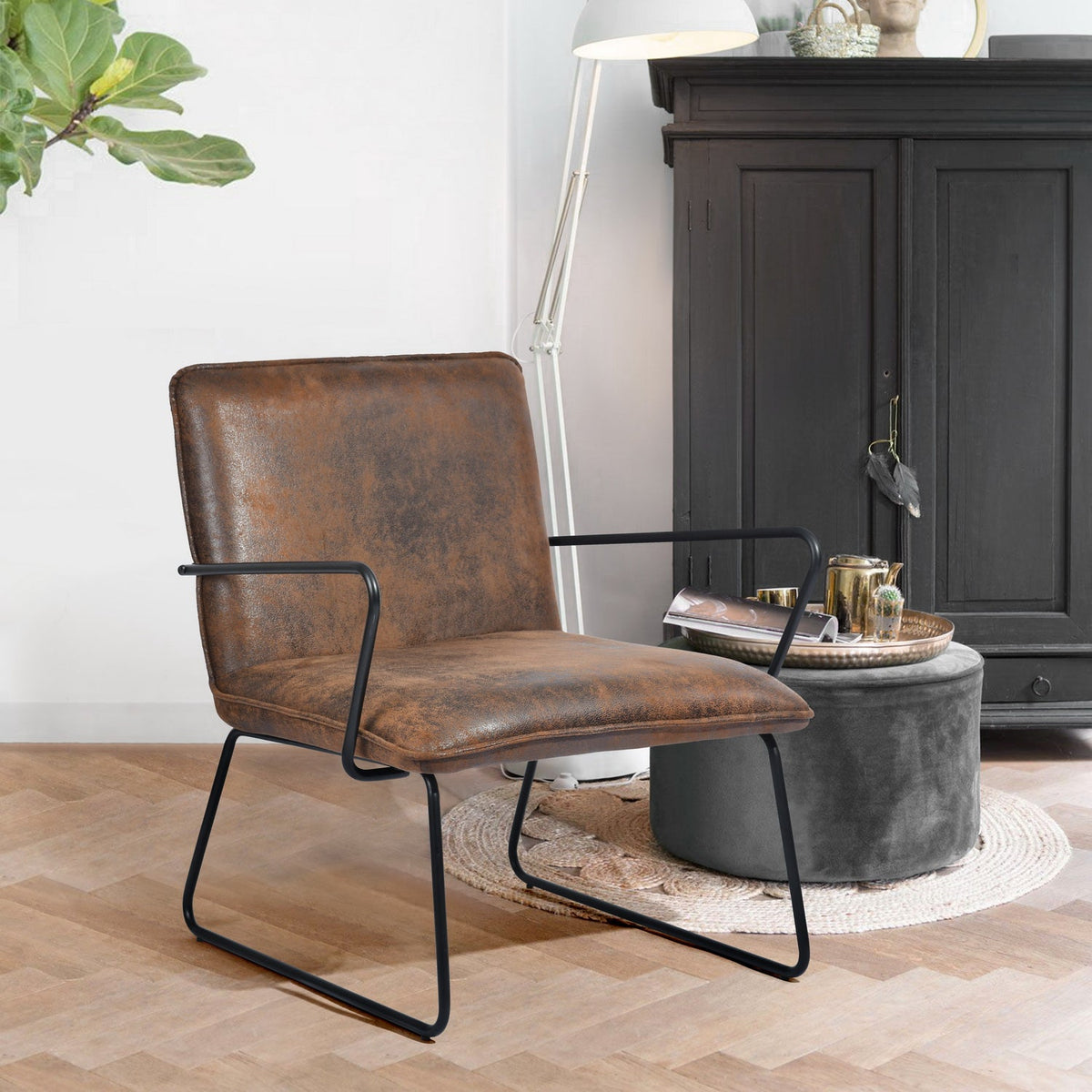 Zack Suede Accent Chair