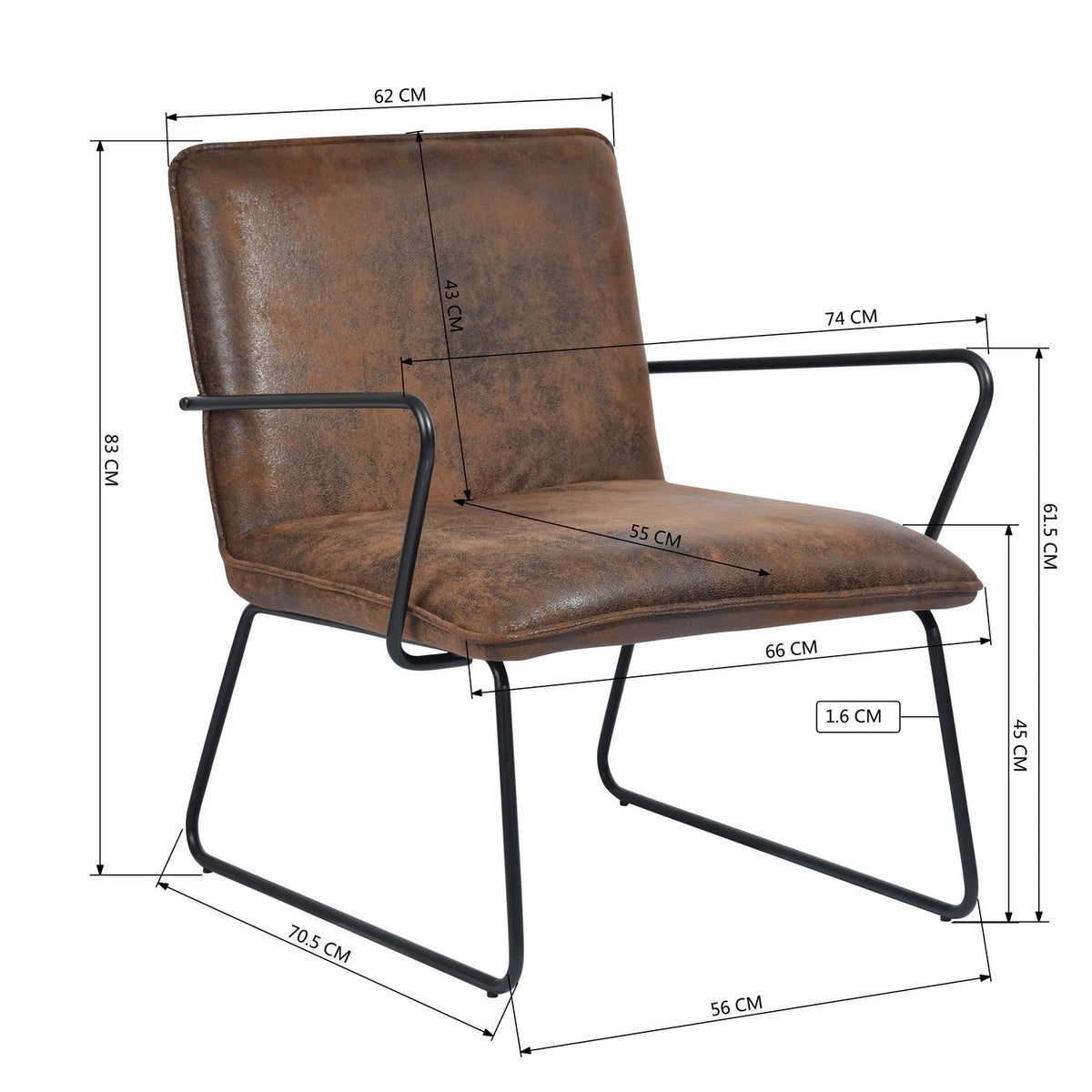 Zack Suede Accent Chair