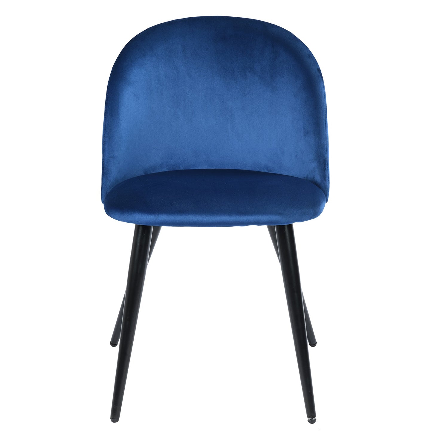 Zomba Dining Blue Velvet Black Leg Dining Chairs