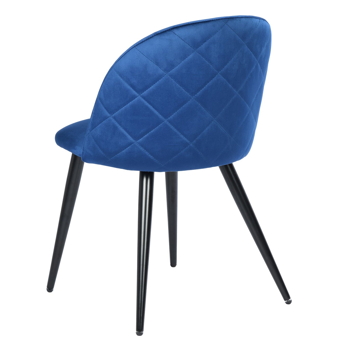 Zomba Dining Blue Velvet Black Leg Dining Chairs