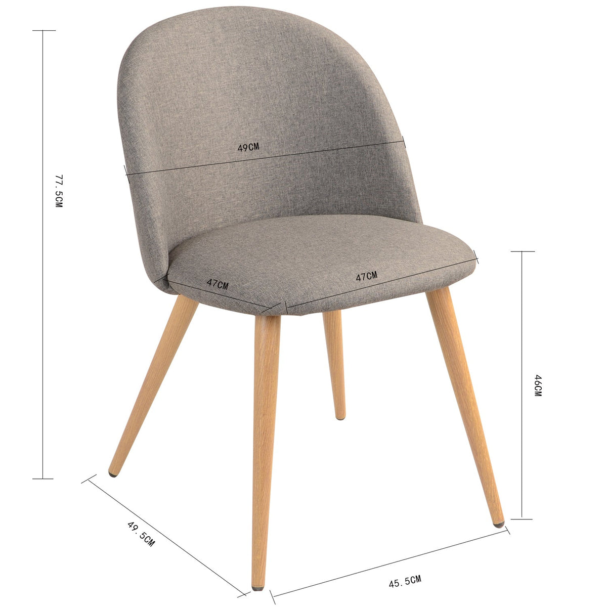 Zomba Fabric Grey Dining Chairs
