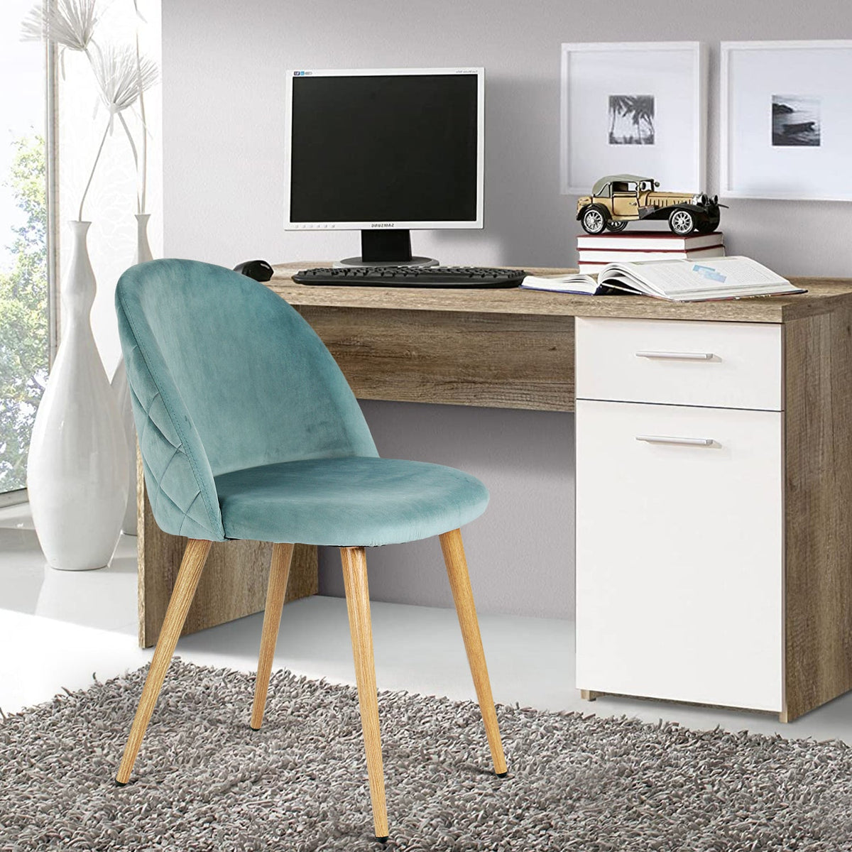 ZOMBA VELVET AQUA OAK LEG 4PCS NL