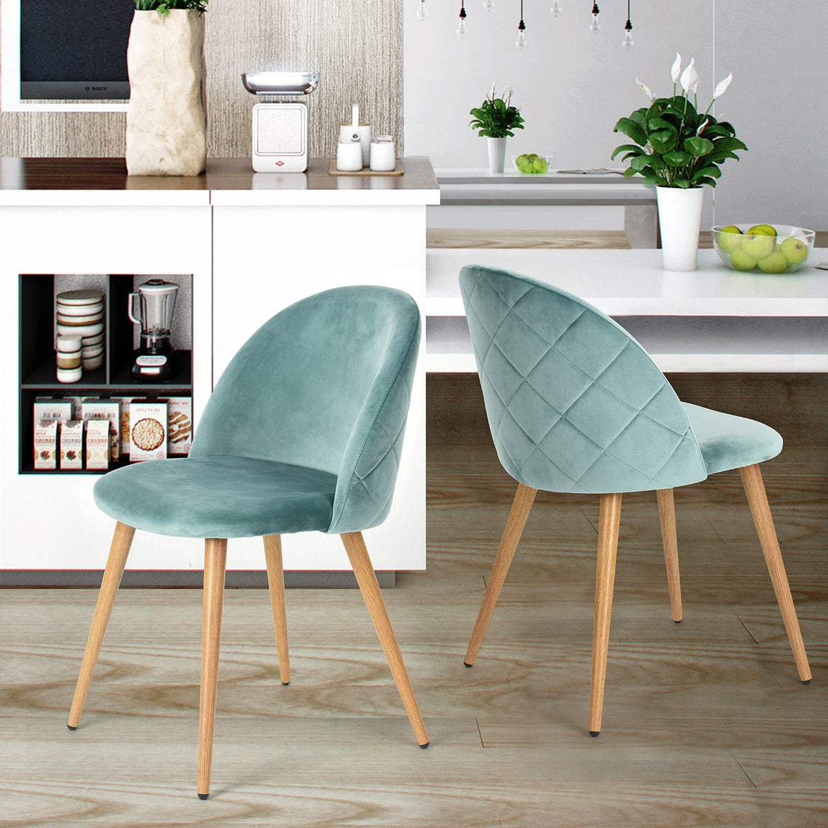 ZOMBA VELVET AQUA OAK LEG 4PCS NL