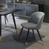 Zomba Grey Velvet Black Gold Leg Dining Chairs