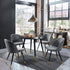 Zomba Grey Velvet Black Gold Leg Dining Chairs