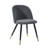 Zomba Grey Velvet Black Gold Leg Dining Chairs