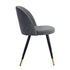 Zomba Grey Velvet Black Gold Leg Dining Chairs