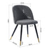 Zomba Grey Velvet Black Gold Leg Dining Chairs