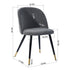 Zomba Grey Velvet Black Gold Leg Dining Chairs