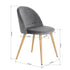 Zomba Grey Velvet Dining Chairs