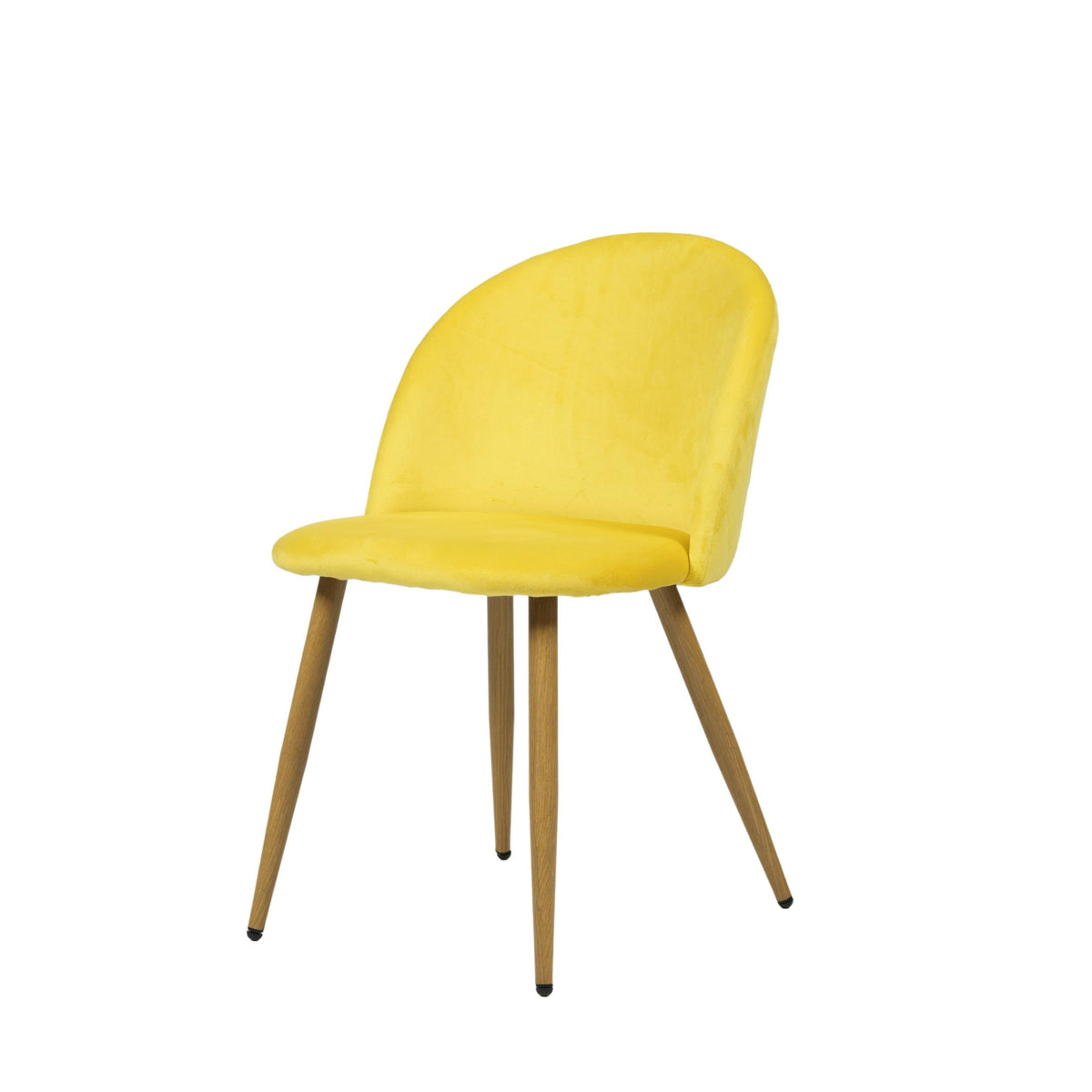 Zomba Velvet Yellow Dining Chairs