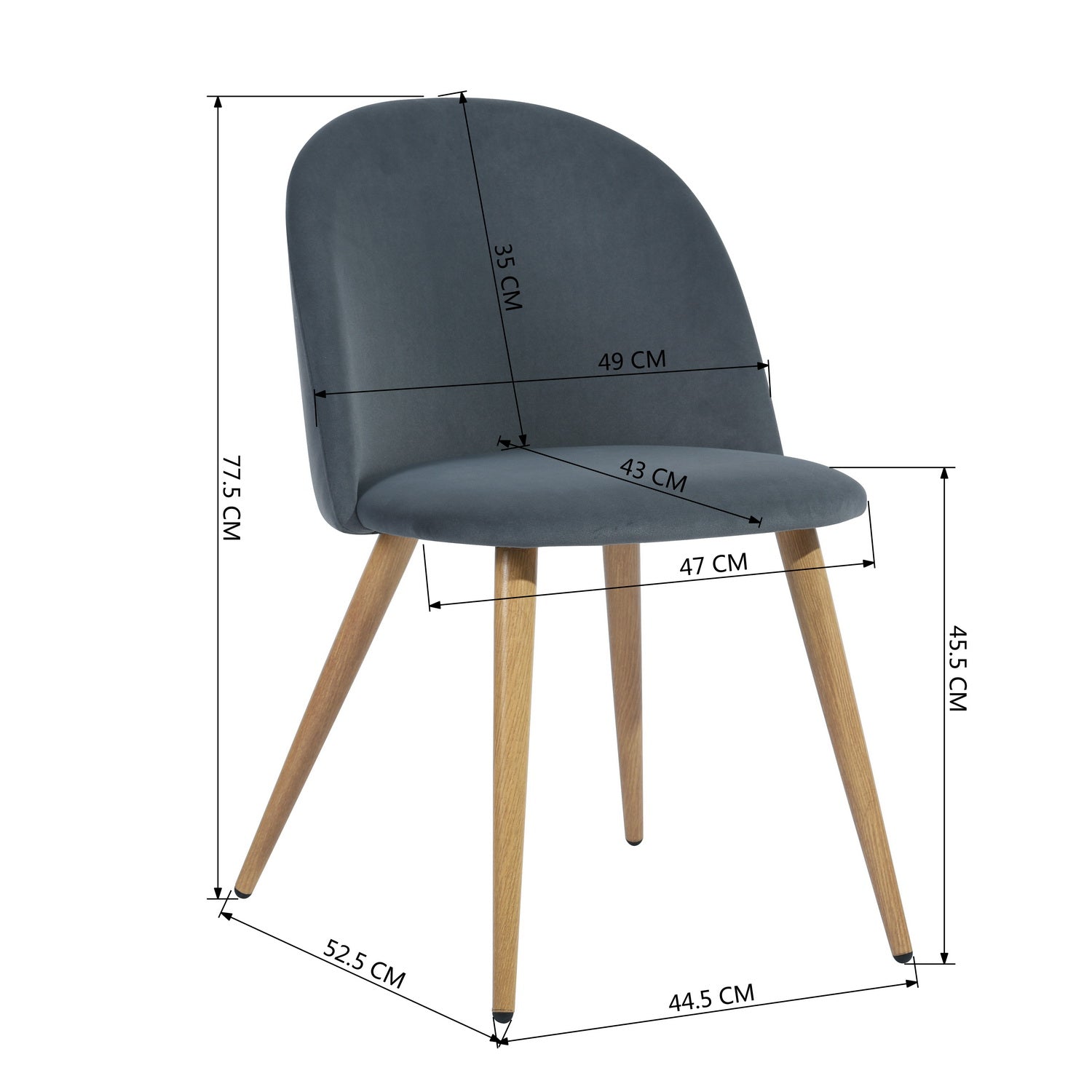 Zomba Dark Grey Dining Chair